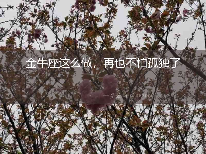 金牛座這么做，再也不怕孤獨了