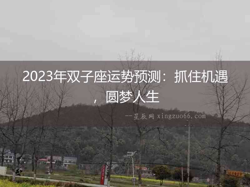 2023年雙子座運勢預測：抓住機遇，圓夢人生