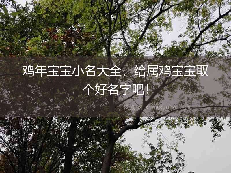 雞年寶寶小名大全，給屬雞寶寶取個好名字吧！