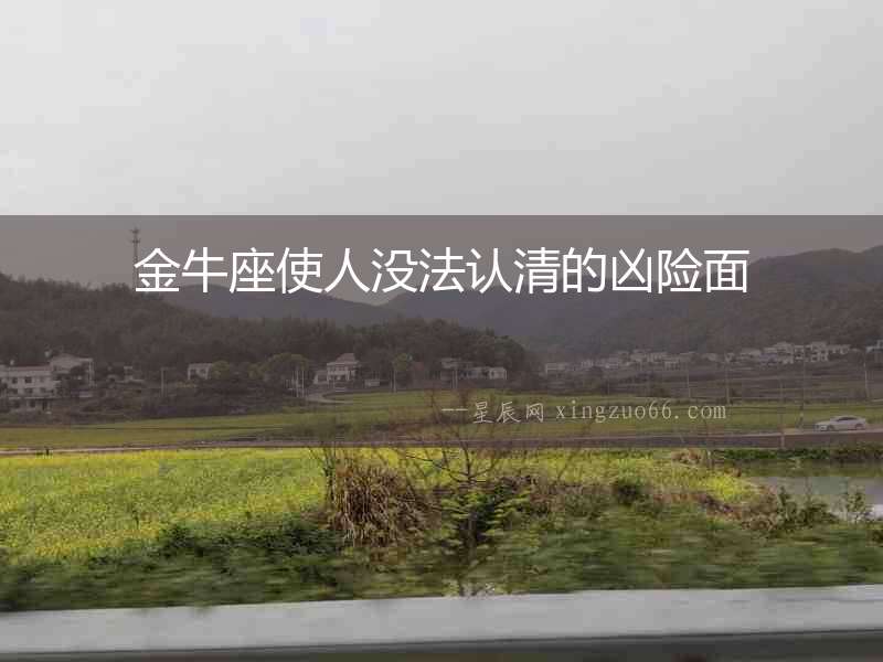 金牛座使人沒法認清的兇險面