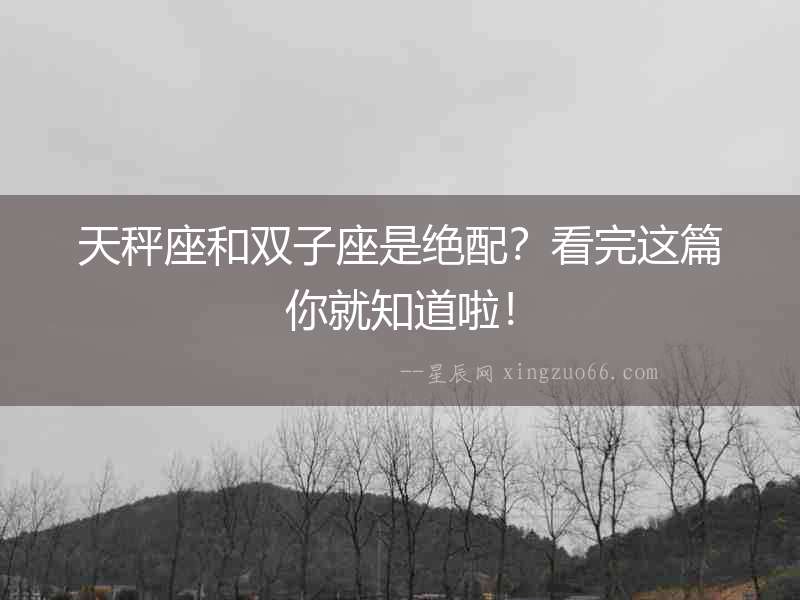 天秤座和雙子座是絕配？看完這篇你就知道啦！