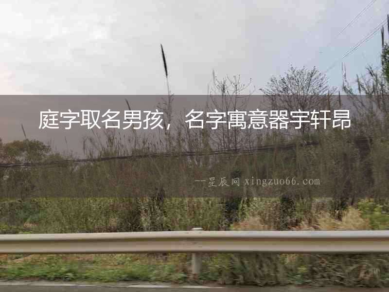 庭字取名男孩，名字寓意器宇軒昂