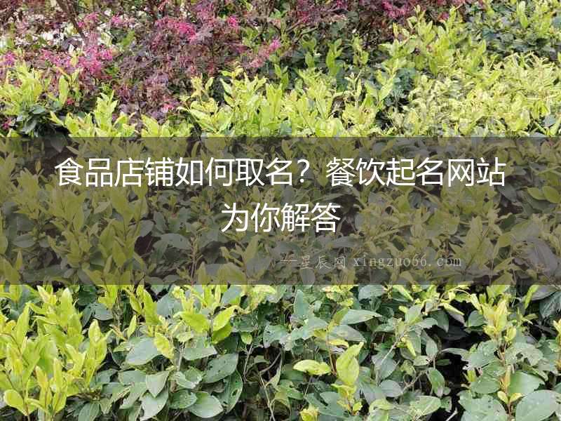 食品店鋪如何取名？餐飲起名網站為你解答