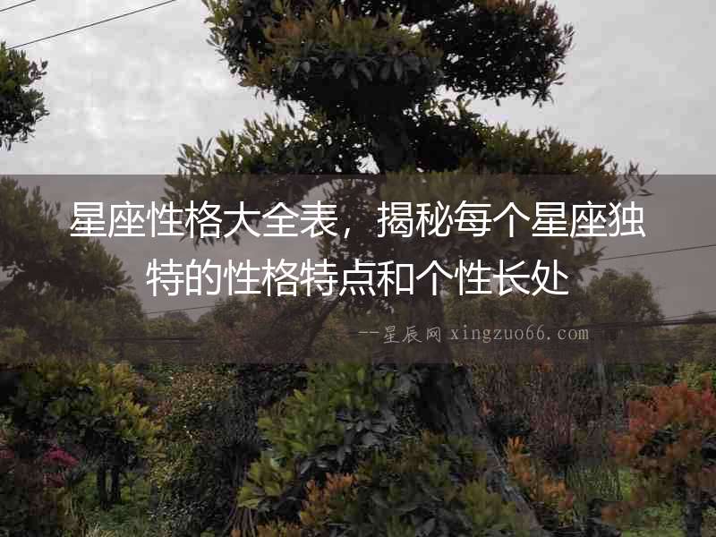 星座性格大全表，揭秘每個星座獨特的性格特點和個性長處