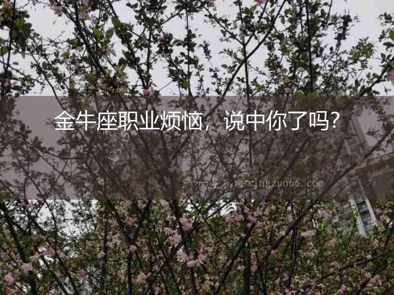 金牛座職業(yè)煩惱，說中你了嗎？