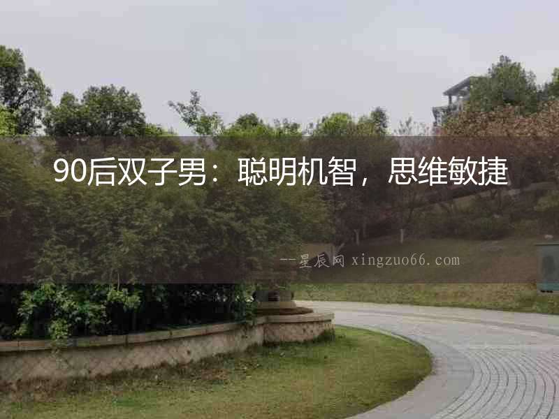 90后雙子男：聰明機智，思維敏捷