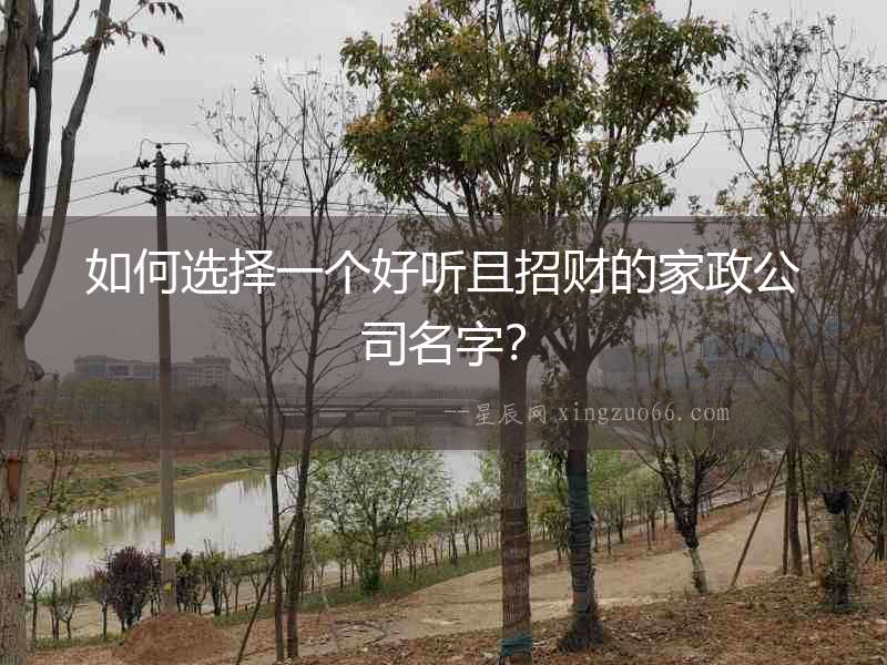 如何選擇一個好聽且招財的家政公司名字？