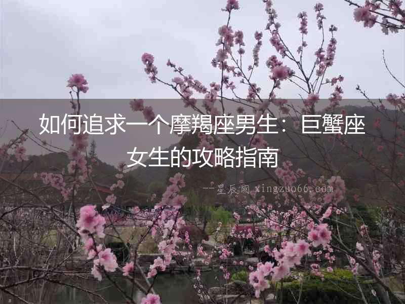 如何追求一個摩羯座男生：巨蟹座女生的攻略指南