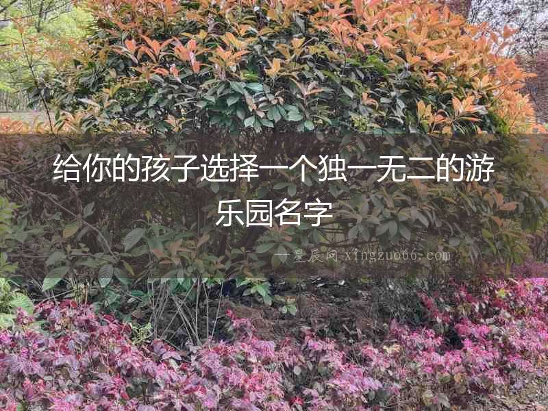 給你的孩子選擇一個獨一無二的游樂園名字