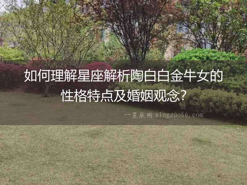 如何理解星座解析陶白白金牛女的性格特點及婚姻觀念？