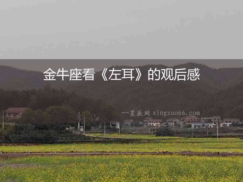 金牛座看《左耳》的觀后感