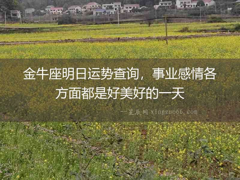金牛座明日運勢查詢，事業感情各方面都是好美好的一天