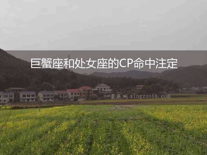 巨蟹座和處女座的CP命中注定