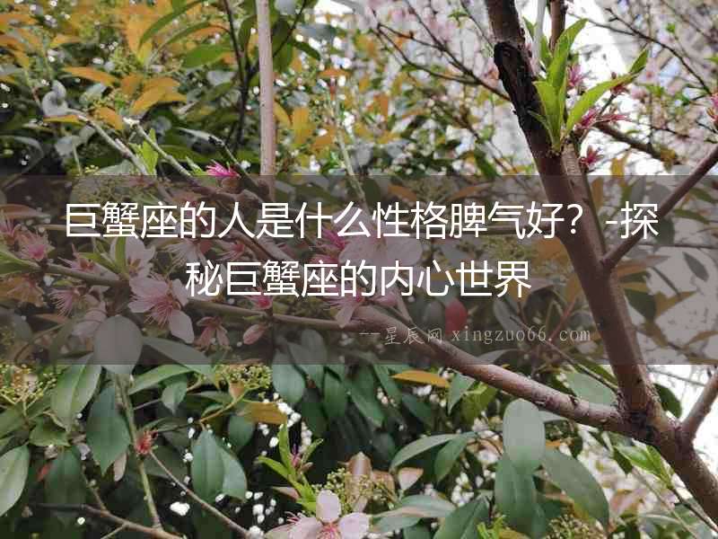 巨蟹座的人是什么性格脾氣好？-探秘巨蟹座的內心世界
