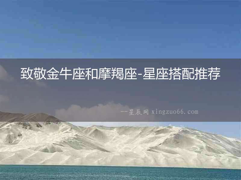 致敬金牛座和摩羯座-星座搭配推薦