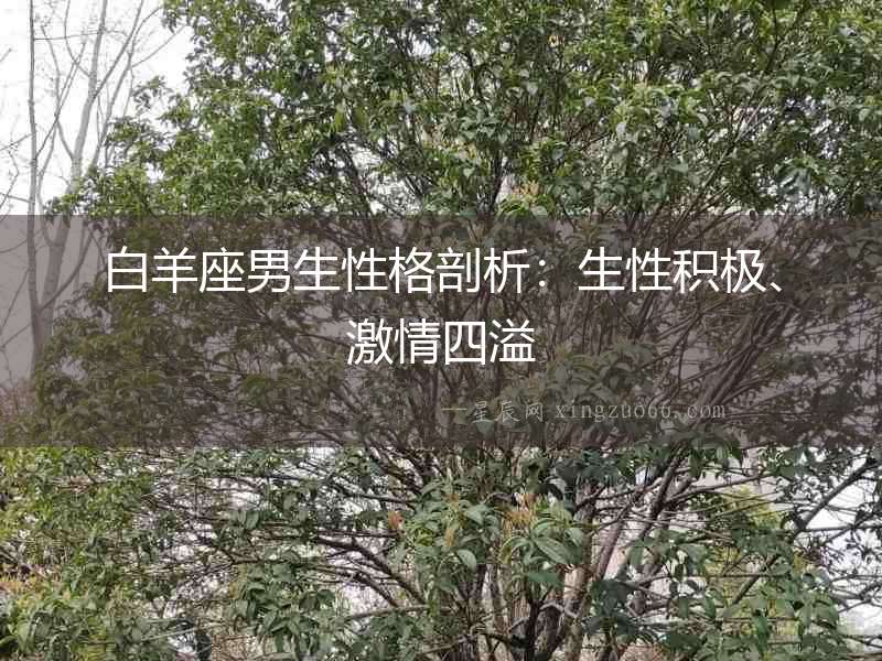 白羊座男生性格剖析：生性積極、激情四溢