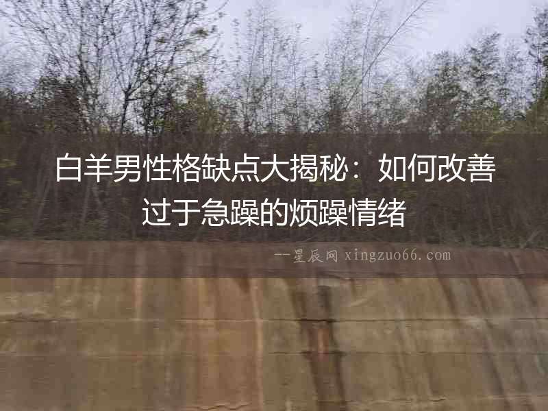 白羊男性格缺點大揭秘：如何改善過于急躁的煩躁情緒