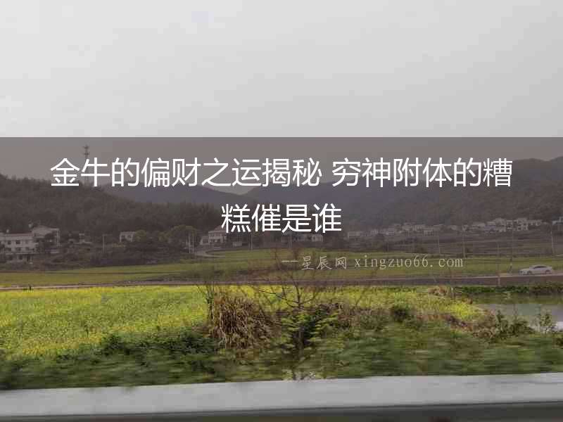 金牛的偏財之運揭秘 窮神附體的糟糕催是誰