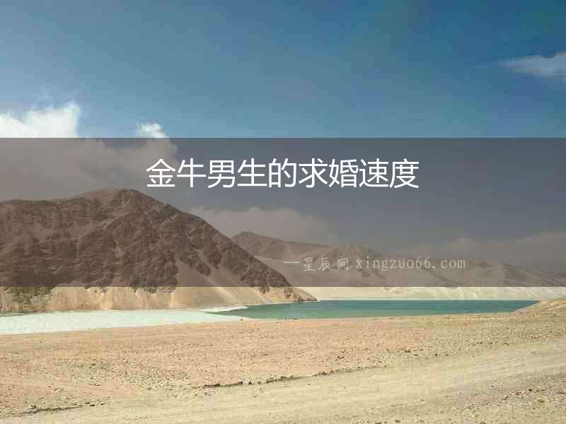 金牛男生的求婚速度