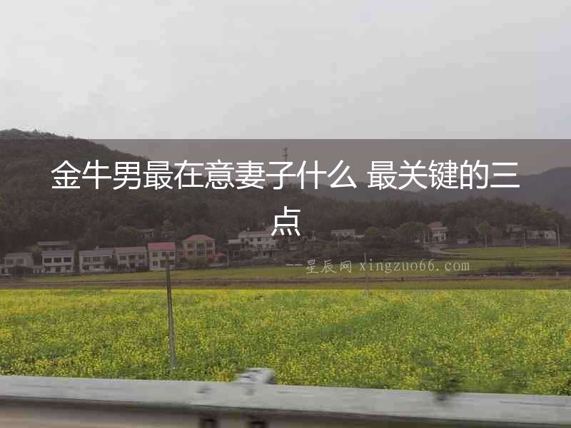 金牛男最在意妻子什么 最關鍵的三點
