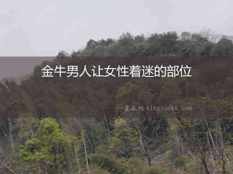 金牛男人讓女性著迷的部位