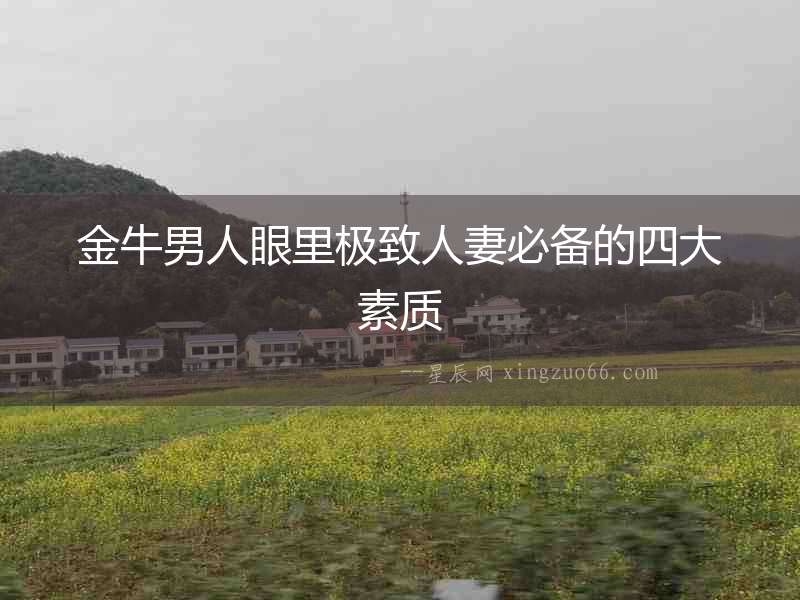 金牛男人眼里極致人妻必備的四大素質