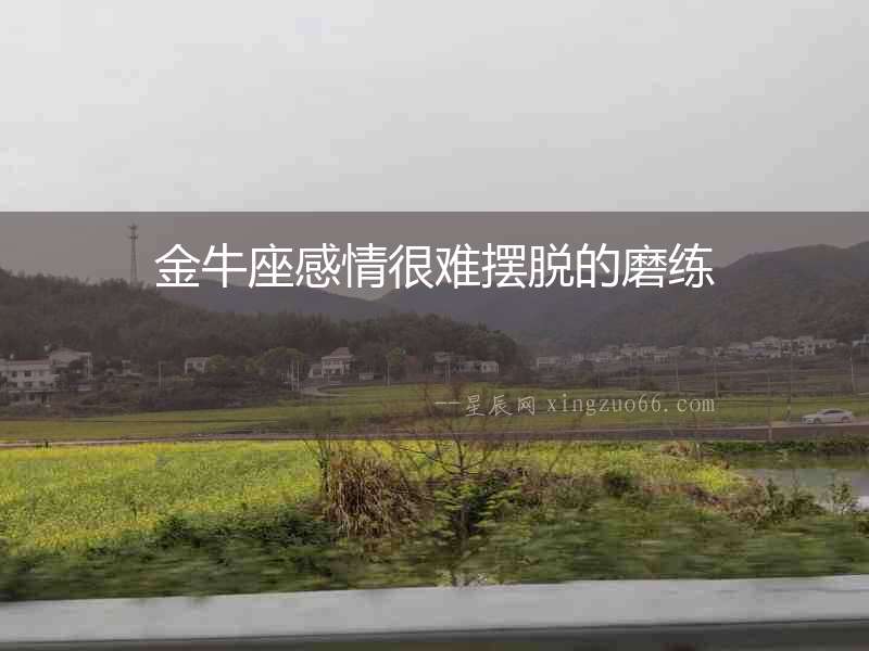 金牛座感情很難擺脫的磨練