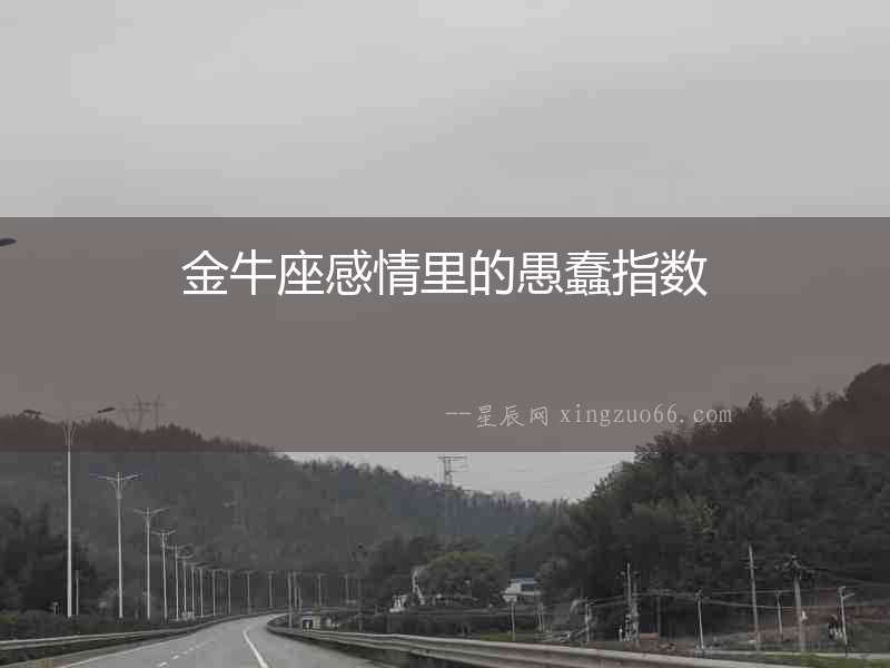 金牛座感情里的愚蠢指數