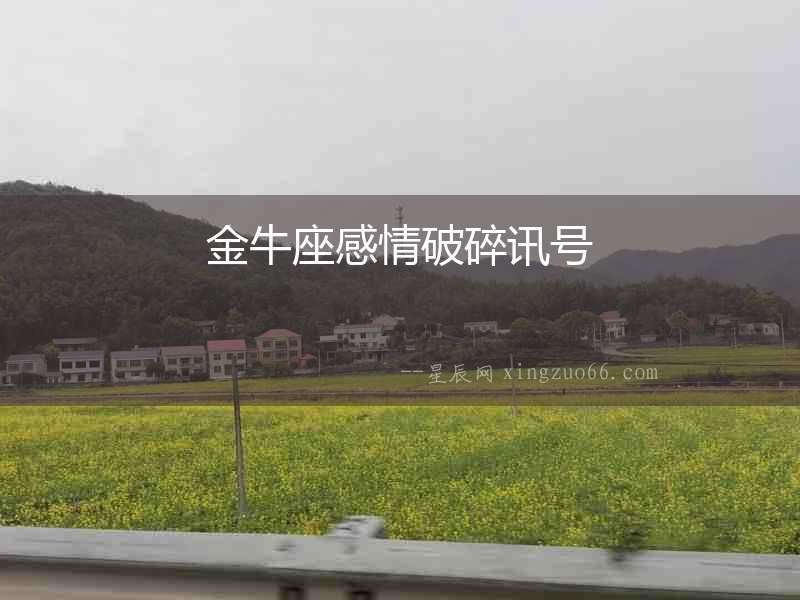 金牛座感情破碎訊號