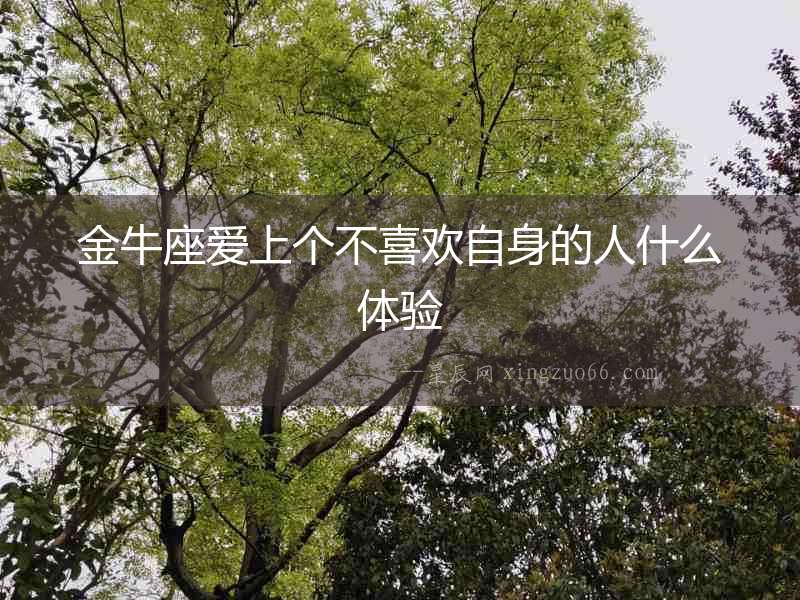 金牛座愛上個不喜歡自身的人什么體驗
