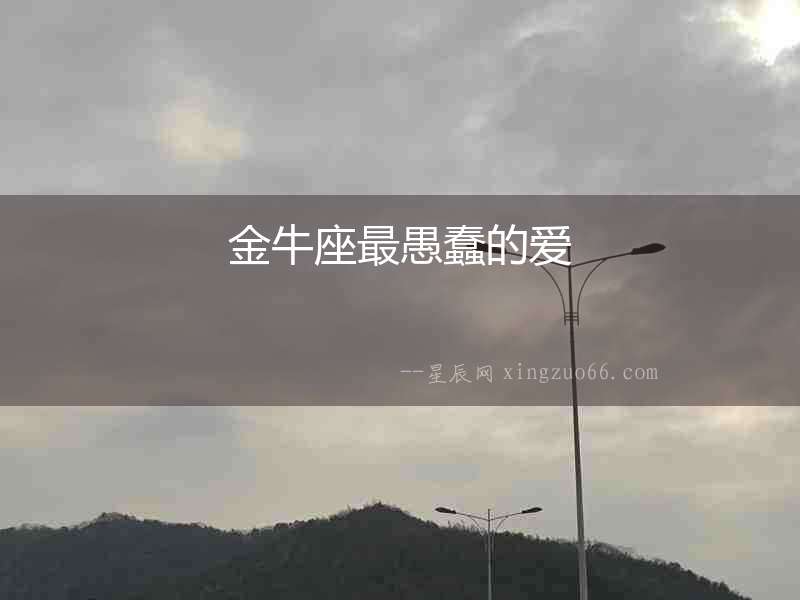 金牛座最愚蠢的愛