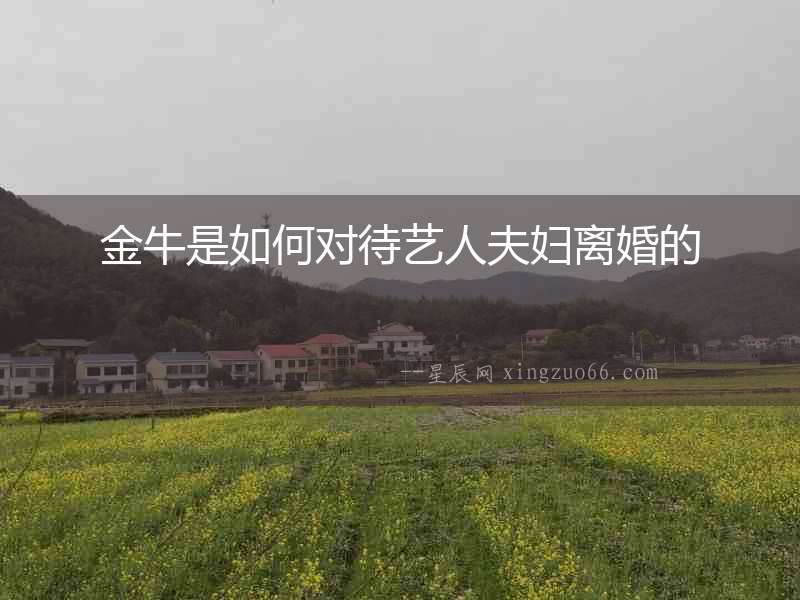 金牛是如何對待藝人夫婦離婚的