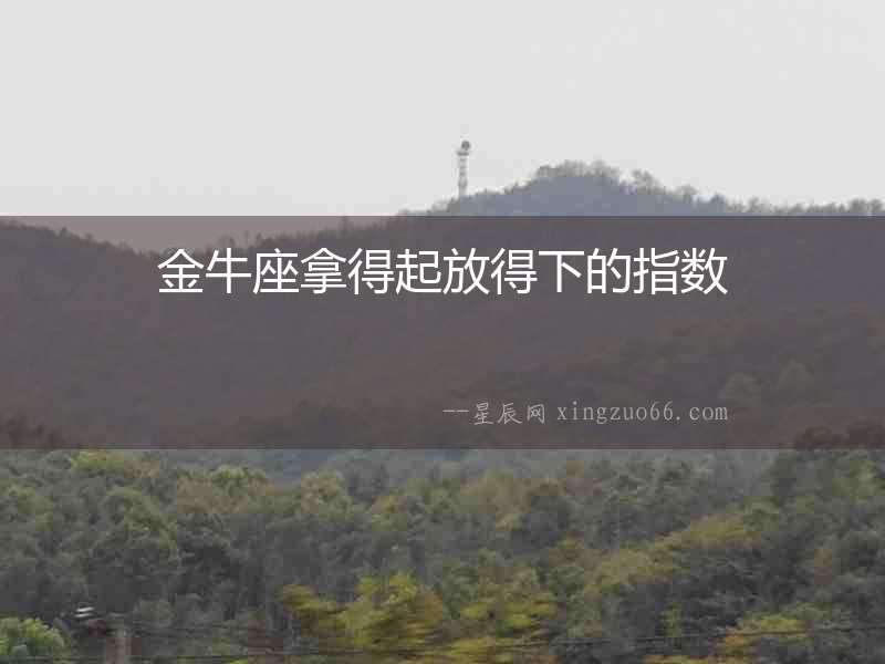 金牛座拿得起放得下的指數