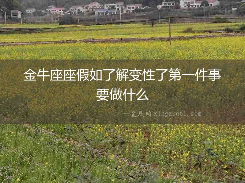 金牛座座假如了解變性了第一件事要做什么
