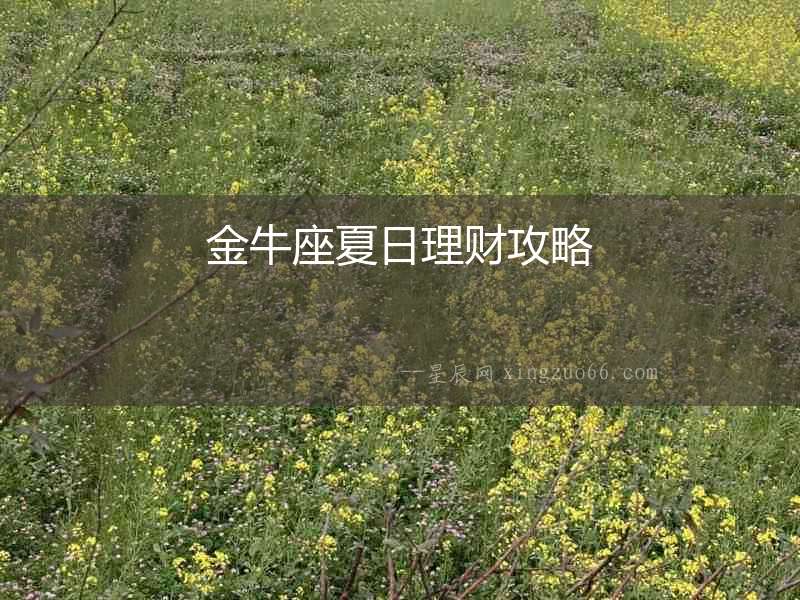 金牛座夏日理財攻略
