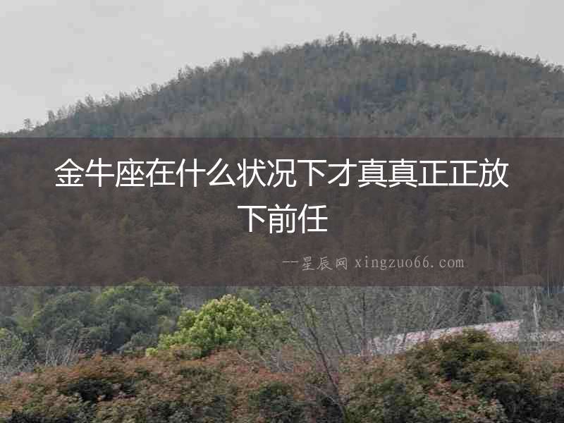 金牛座在什么狀況下才真真正正放下前任