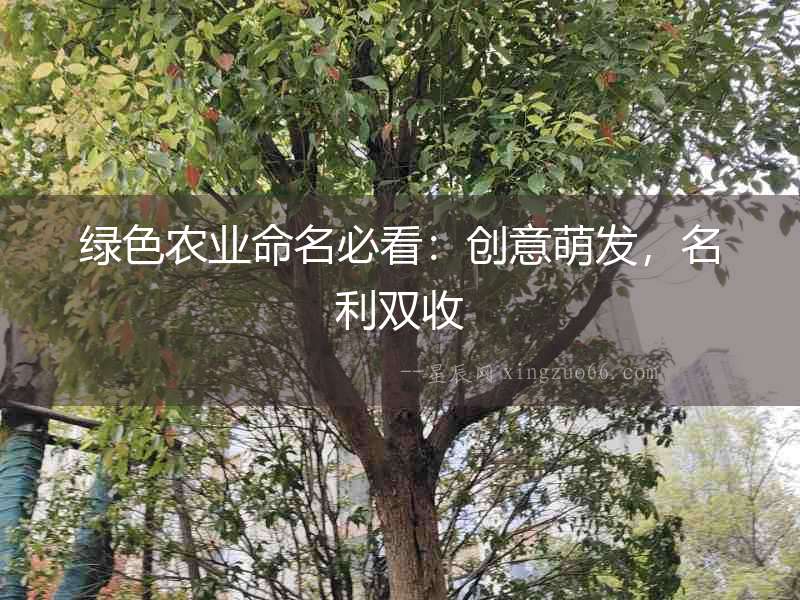 綠色農業命名必看：創意萌發，名利雙收