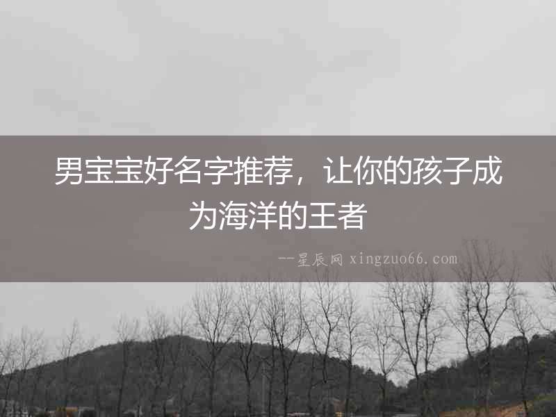 男寶寶好名字推薦，讓你的孩子成為海洋的王者