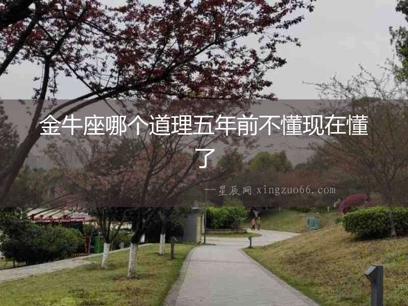 金牛座哪個道理五年前不懂現(xiàn)在懂了