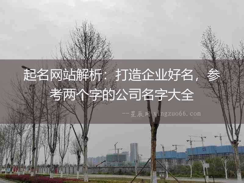 起名網站解析：打造企業好名，參考兩個字的公司名字大全