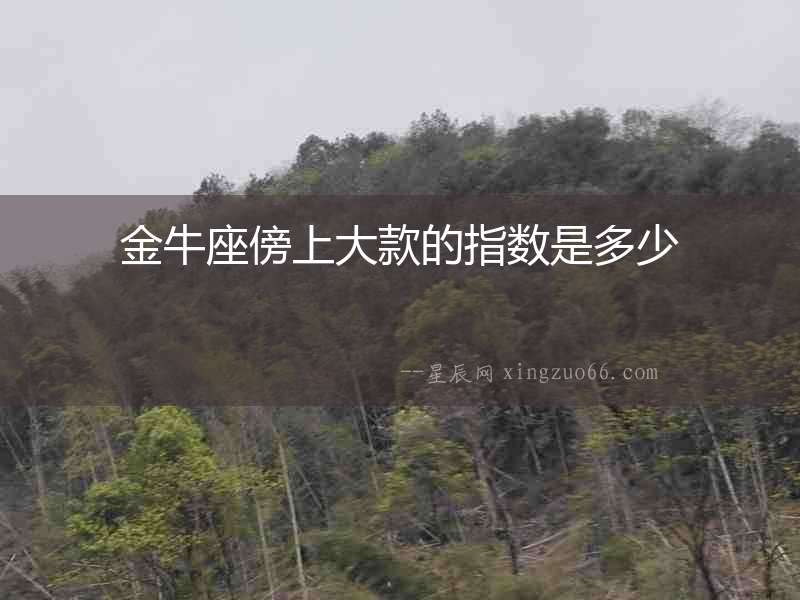金牛座傍上大款的指數(shù)是多少