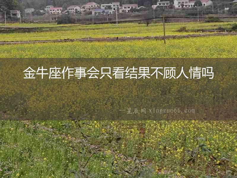 金牛座作事會只看結果不顧人情嗎