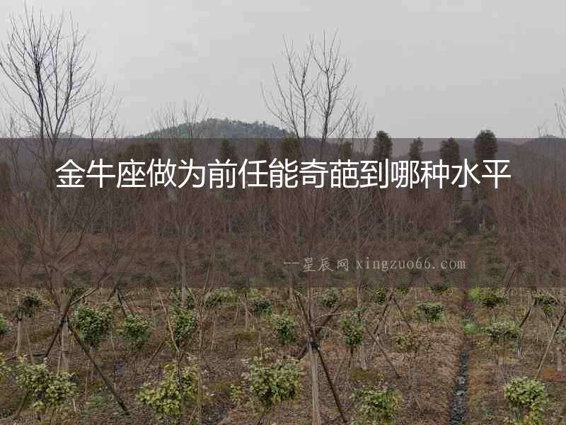金牛座做為前任能奇葩到哪種水平