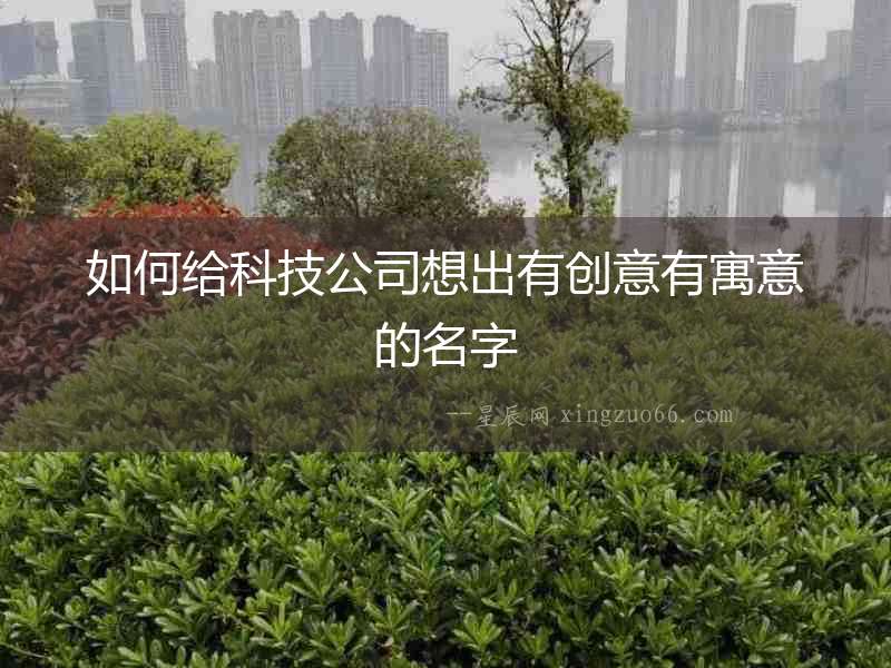 如何給科技公司想出有創(chuàng)意有寓意的名字
