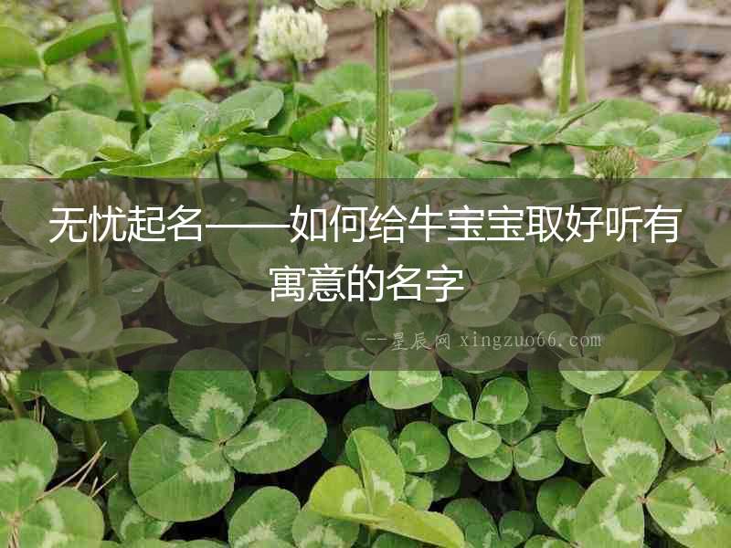 無憂起名——如何給牛寶寶取好聽有寓意的名字