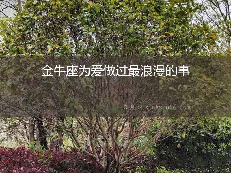 金牛座為愛做過最浪漫的事