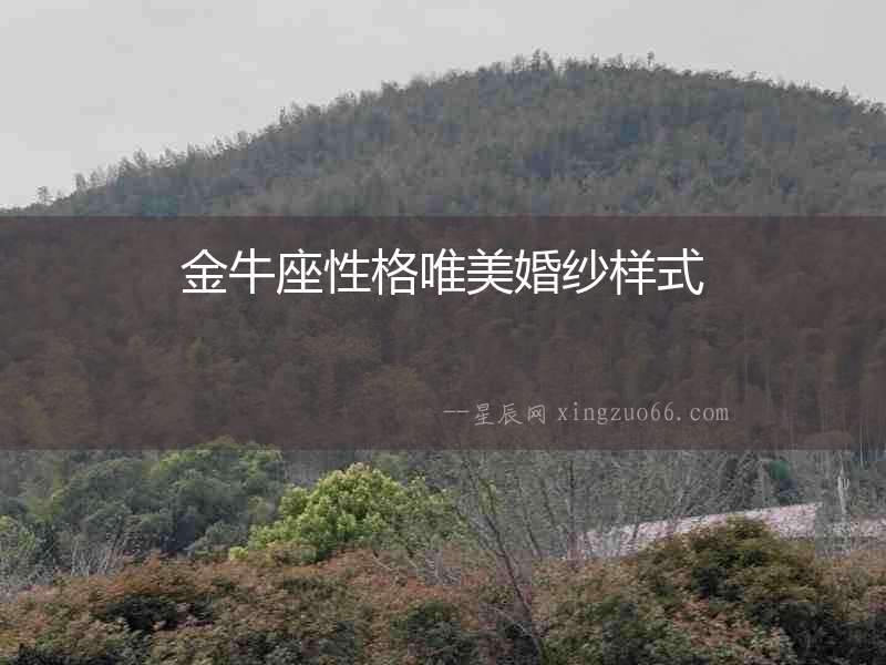 金牛座性格唯美婚紗樣式