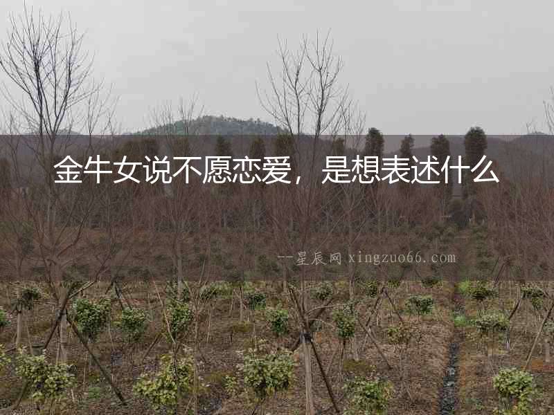 金牛女說(shuō)不愿戀愛(ài)，是想表述什么