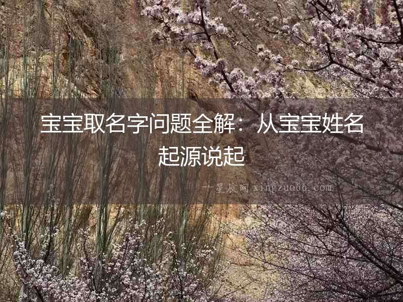 寶寶取名字問題全解：從寶寶姓名起源說起
