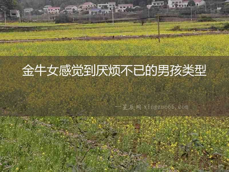 金牛女感覺到厭煩不已的男孩類型